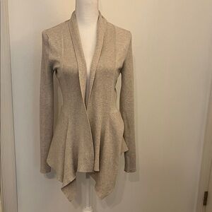 Beige Waterfall Cardigan